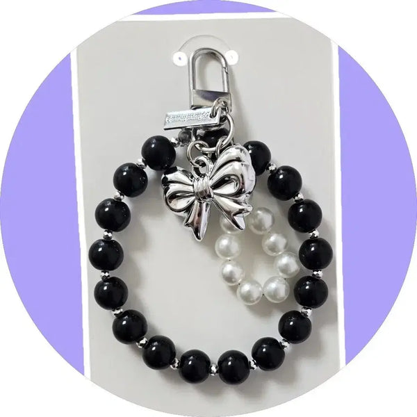 [BUNJANG] Pearl and Ribbon Charm Keychain / 진주 리본 키링