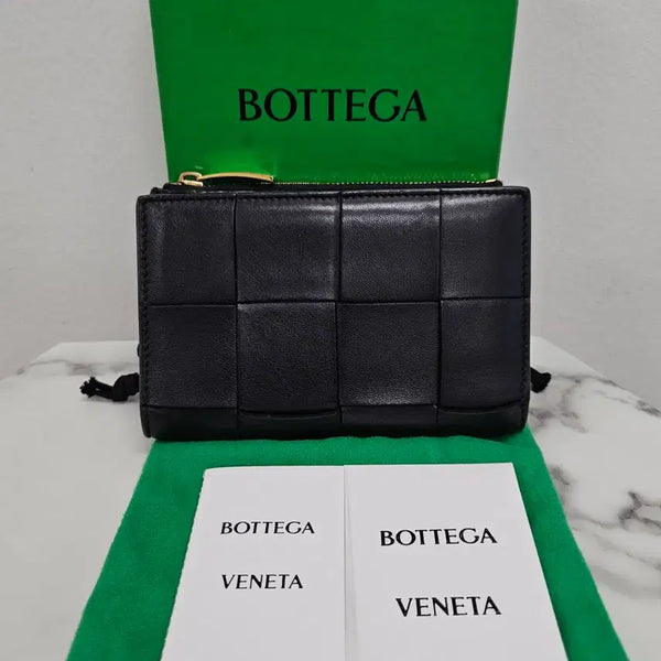 [BUNJANG] Bottega Veneta Black Zipper Card Holder / 보테가베네타 지퍼 카드지갑 블랙