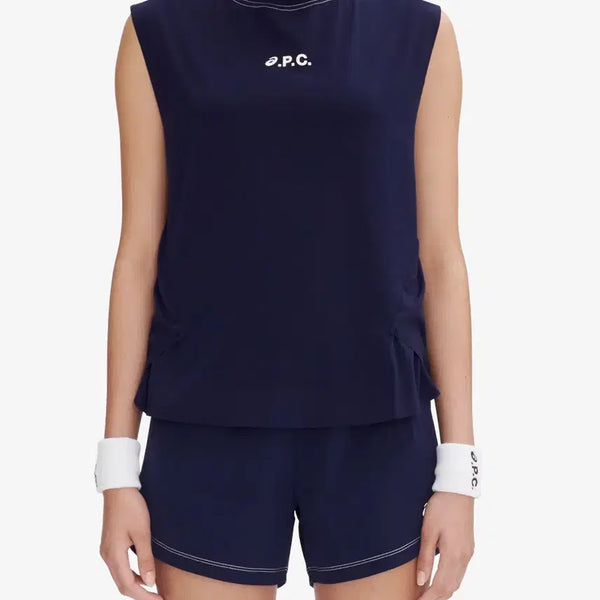 [BUNJANG] ASICS x A.P.C. Navy Training Set-up (Top & Shorts) / 아식스 X A.P.C 테니스 트레이닝 셋업 네이비 S