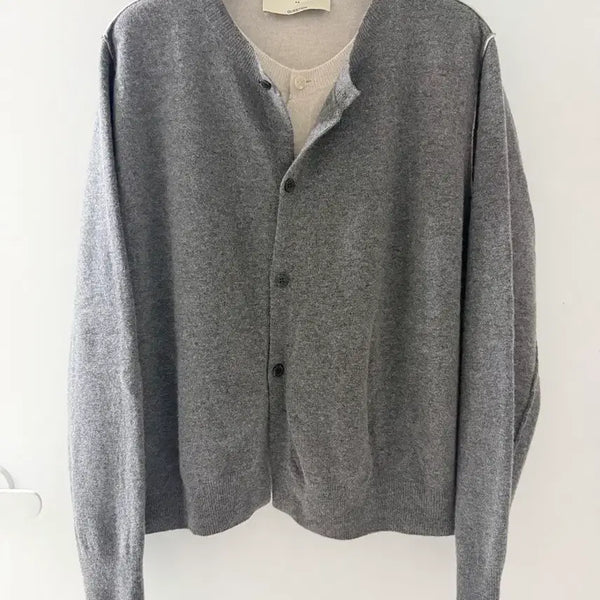 [BUNJANG] D'Antiquenne Double Layered Cardigan Grey Size 2 / 디앤드퀘스천 더블 레이어드 가디건 그레이 2사이즈