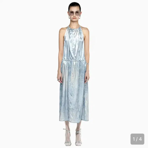 [BUNJANG] Quri Satin Long Dress / 쿼리 새틴 롱원피스