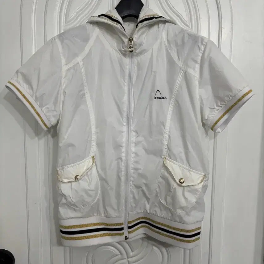 [BUNJANG] Head Golf Wear Windbreaker Short Sleeve Zip-Up Jacket White / 헤드 골프웨어 바람막이 반팔 집업 자켓 화이트