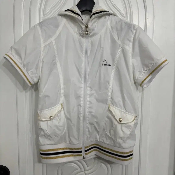 [BUNJANG] Head Golf Wear Windbreaker Short Sleeve Zip-Up Jacket White / 헤드 골프웨어 바람막이 반팔 집업 자켓 화이트