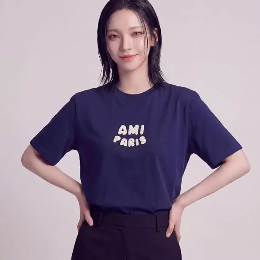 [BUNJANG] AMI Paris Patch T-Shirt / [재고4개남음] 정품 아미 PARIS 패치 반팔 반팔티 남녀공용 명품 티