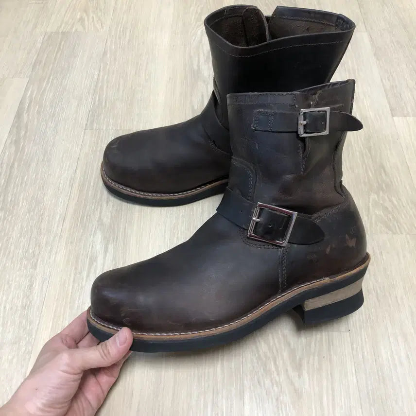 [BUNJANG] Hawkins Natural Leather Steel Toe Short Engineer Boots 250 / 250) 호킨스 Hawkins 천연 레더 스틸토 쇼트 엔지니어 부츠