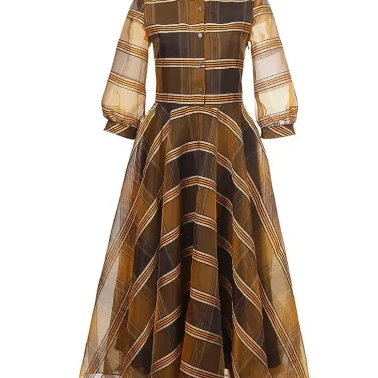 [BUNJANG] Ceehorin Vintage Check Long Dress / 씨호린 바레제빈티지원피스