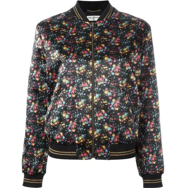 [BUNJANG] Saint Laurent 17ss Floral Print Satin Bomber Jacket / [국내택] 생로랑 17ss 플로럴 프린트 새틴 봄버 f40