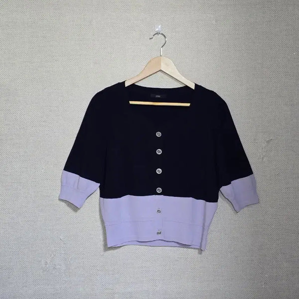 [BUNJANG] ZOOC Summer Knit Cardigan Navy/Lavender / 대현)ZOOC쥬크 썸머 니트 가디건 22년도