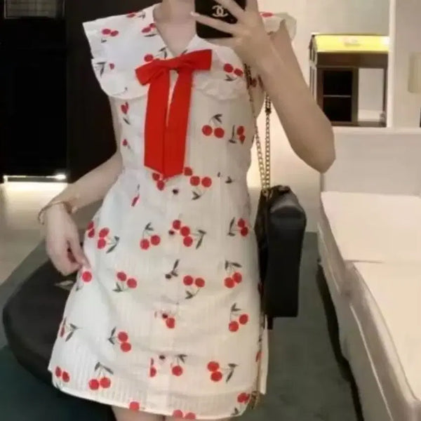 [BUNJANG] Ribbon Cherry Dress / 리본 체리원피스