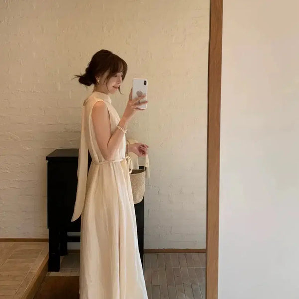 [BUNJANG] Cecil Scarf Chiffon Long Dress / 세실 스카프 드레스 쉬폰 롱 원피스