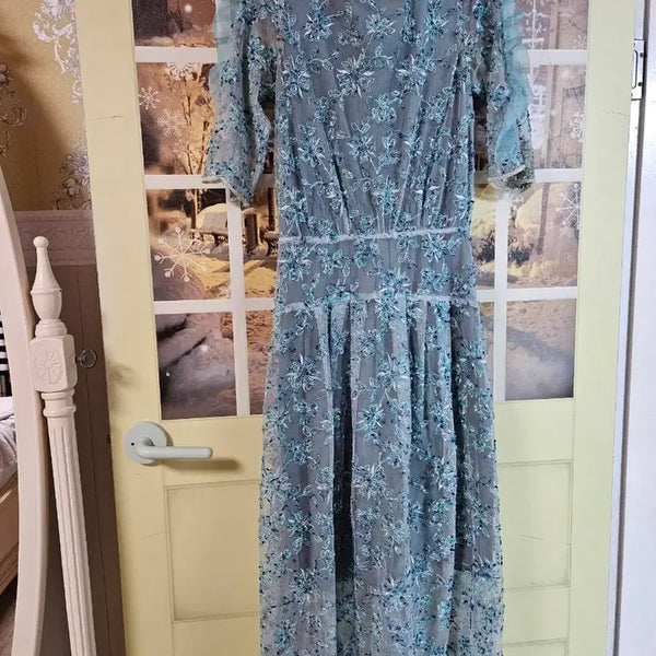 [BUNJANG] Siholin Ribbon Maxi Dress / 씨호린 헤리티지원피스