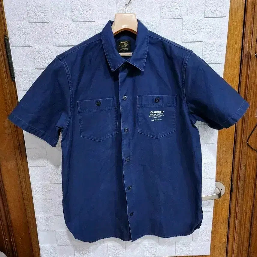 [BUNJANG] Carhartt Short Sleeve Shirt Navy M / 칼하트 반팔 셔츠 네이비 M
