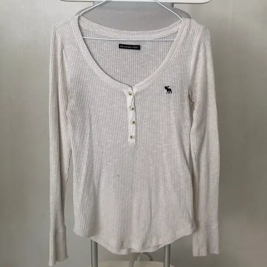 [BUNJANG] Abercrombie & Fitch Vintage Henry Neck Long Sleeve Knit Top / 아베크롬비 빈티지 헨리넥 긴팔 니트탑
