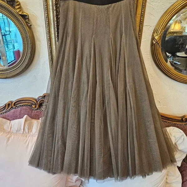 [BUNJANG] Lanvin Khaki Tulle Skirt / 랑방 카키 샤 스커트