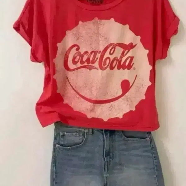 [BUNJANG] Vintage Y2K USA Coca-Cola Short Crop Top T-Shirt / 빈티지 y2k USA mexica 00s 티셔츠 숏탑 크롭티 코카콜라