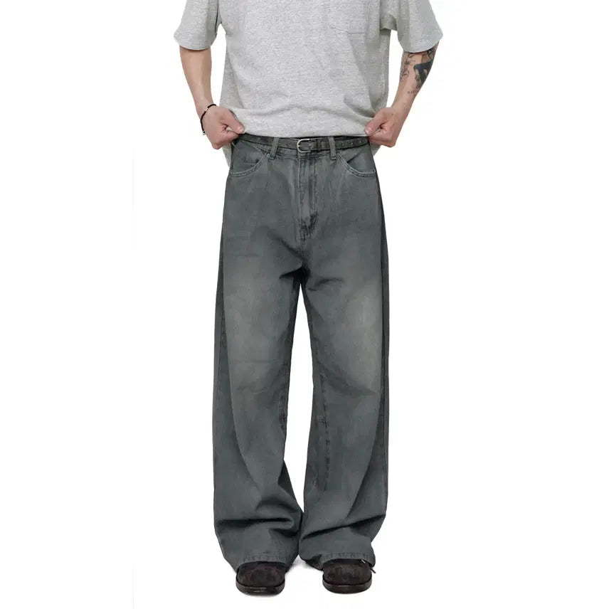 [BUNJANG] Politeru Coated Goshima Denim Pants 1% Blue Gray Size 2 / [2] 폴리테루 코티드 고시마 데님 1% 블루그레이 블루 그레이