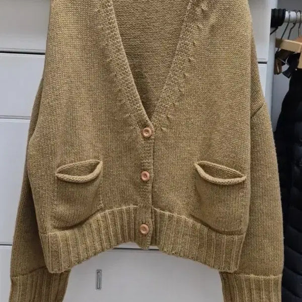 [BUNJANG] Studio Tomboy Camel Chunky Knit Cardigan / 스튜디오톰보이 카멜 도톰가디건