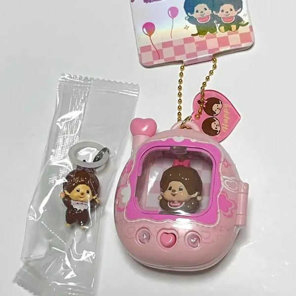[BUNJANG] Monchhichi Tamagotchi Pocket Keychain & Gacha Medals Set / 몬치치 다마고치 포켓키링&가챠 메지루시 세트