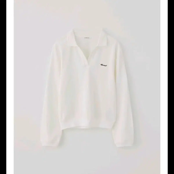 [BUNJANG] Thanat Fluid Line Collar Top (White) / 타낫 Fluid line collar top (white)