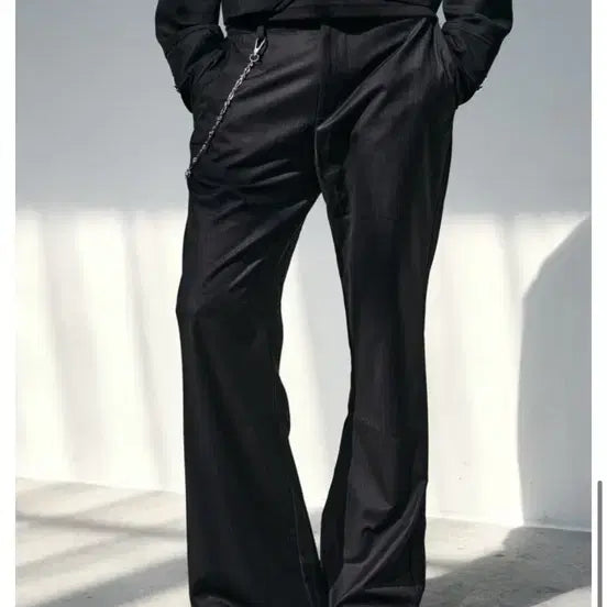 [BUNJANG] HELET Stripe Black Slacks - L / 급처 HELET 헬렛 스트라이프 블랙 슬랙스 L