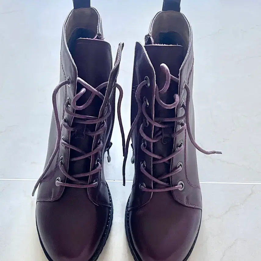 [BUNJANG] SSIM Designer Brand Burgundy Leather Walker Boots / 새상품) ssim 씸 디자이너브랜드 버건디 가죽 워커 부츠 구두 갸루