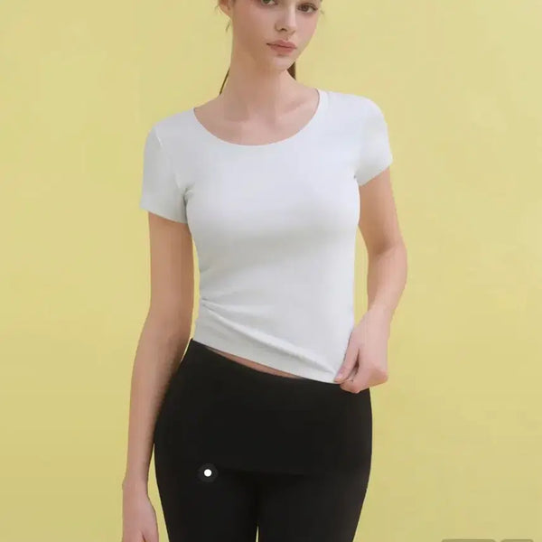 [BUNJANG] Musinsa Standard Women's Slim Scoop Neck Short Sleeve T-Shirt White L / (새상품) 무탠다드 우먼 슬림 스쿱넥 반팔 티셔츠