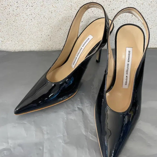 [BUNJANG] MyEyeko Stiletto Slingback Enamel Heels / (36)애나멜 구두.힐.스텔레토.슬링백.myeyeko.마이아이코