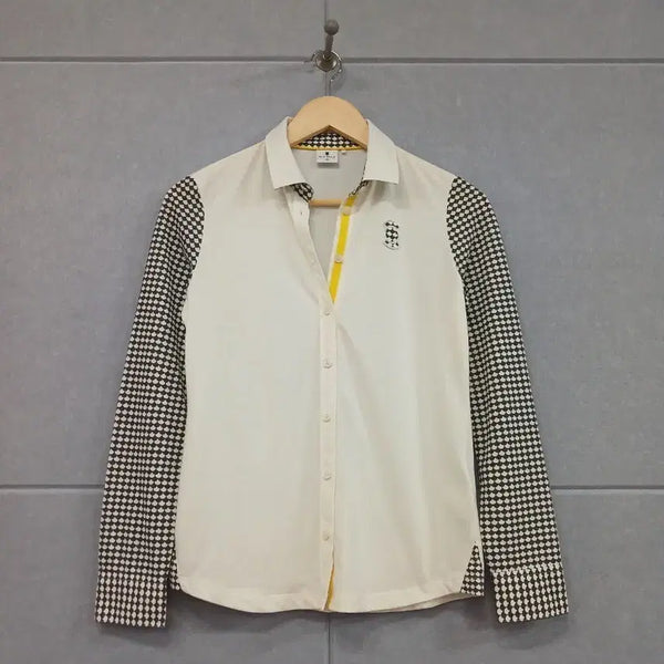 [BUNJANG] WAWGELE Women's Check Sleeve Shirt / *와이드앵글 여성 셔츠 90 체크 소매
