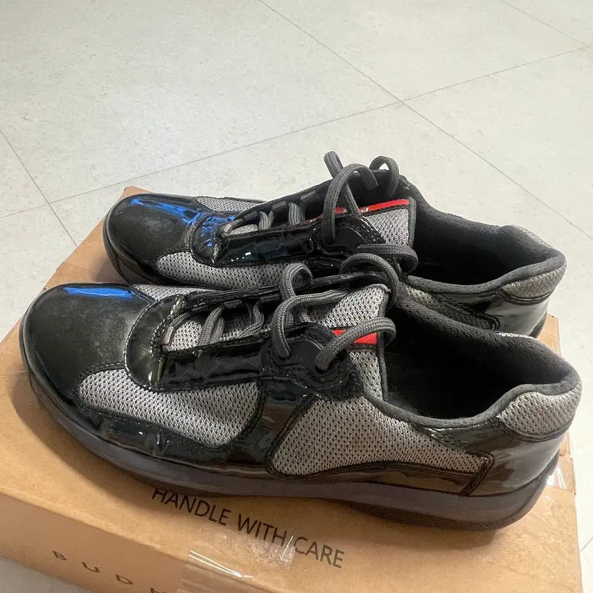 [BUNJANG] Prada America's Cup Dark Khaki Sneakers / [UK6, 265-270] 프라다 아메리카컵 다크카키