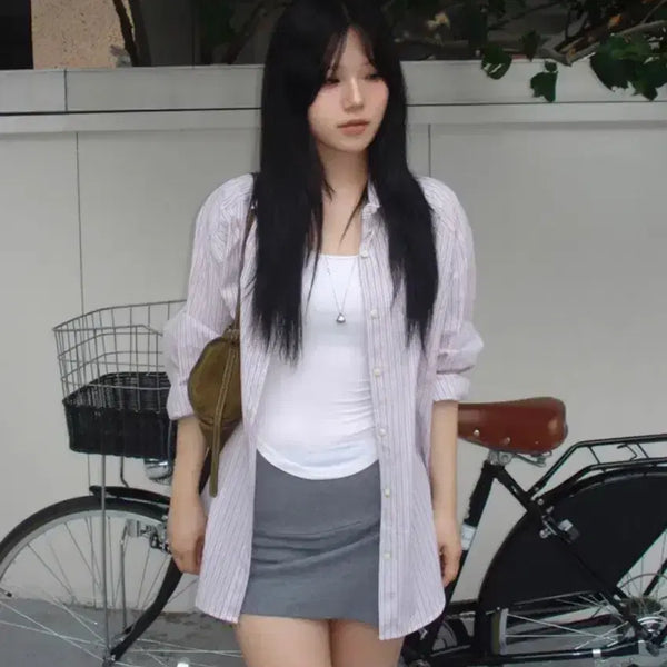 [BUNJANG] Our Cabinet Mix Stripe Shirt / ourcabinet mix stripe shirts
