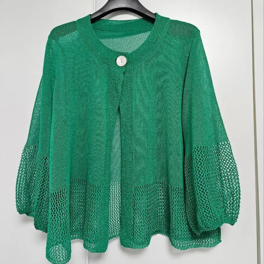 [BUNJANG] Green Knit Cardigan (One Size) / (새상품) 그린 니트 가디건 (프리사이즈)