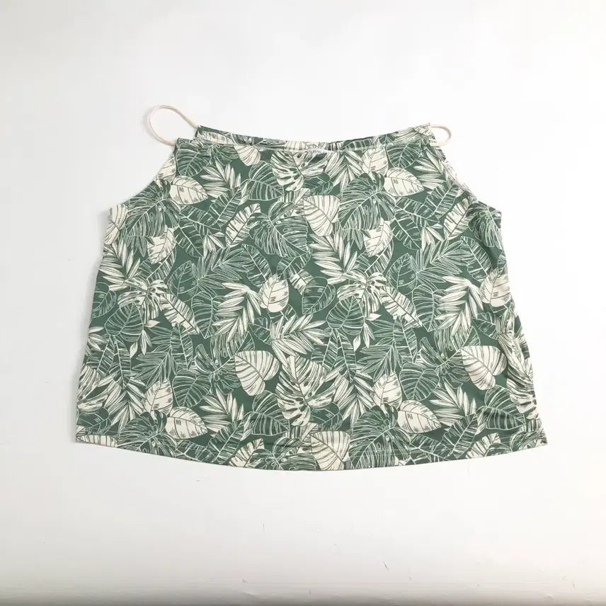 [BUNJANG] Leaf Pattern Sleeveless Top / 나뭇잎 패턴 민소매 탑
