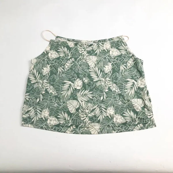 [BUNJANG] Leaf Pattern Sleeveless Top / 나뭇잎 패턴 민소매 탑