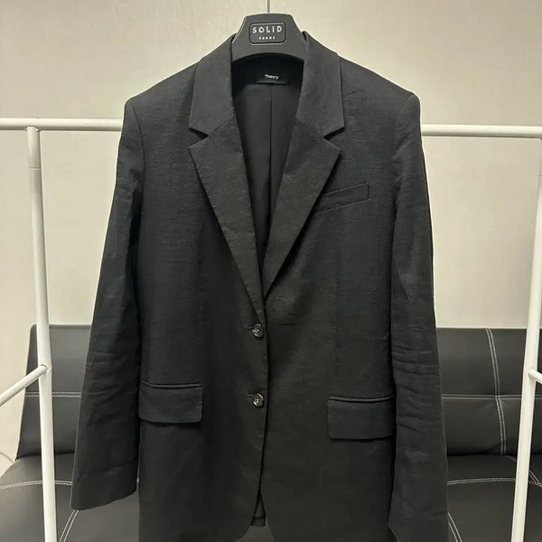 [BUNJANG] Theory Homme 24 Linen Black Single Jacket Size 95-100 / 사이즈 95-100) 띠어리옴므 24년식 린넨 블랙 싱글 자켓