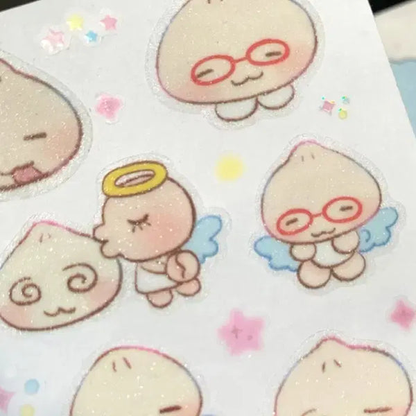 [BUNJANG] Pingroo Angel Mandu Friends Kiss Cut Stickers / 핑루 천사만두 친구들 키스컷