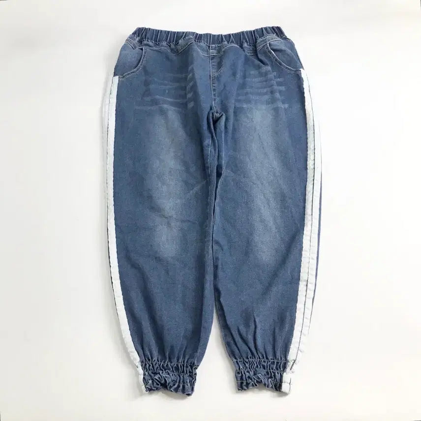 [BUNJANG] Jeans Jogger Pants with Sideline Detail / 청바지 조거 팬츠 사이드라인 포인트