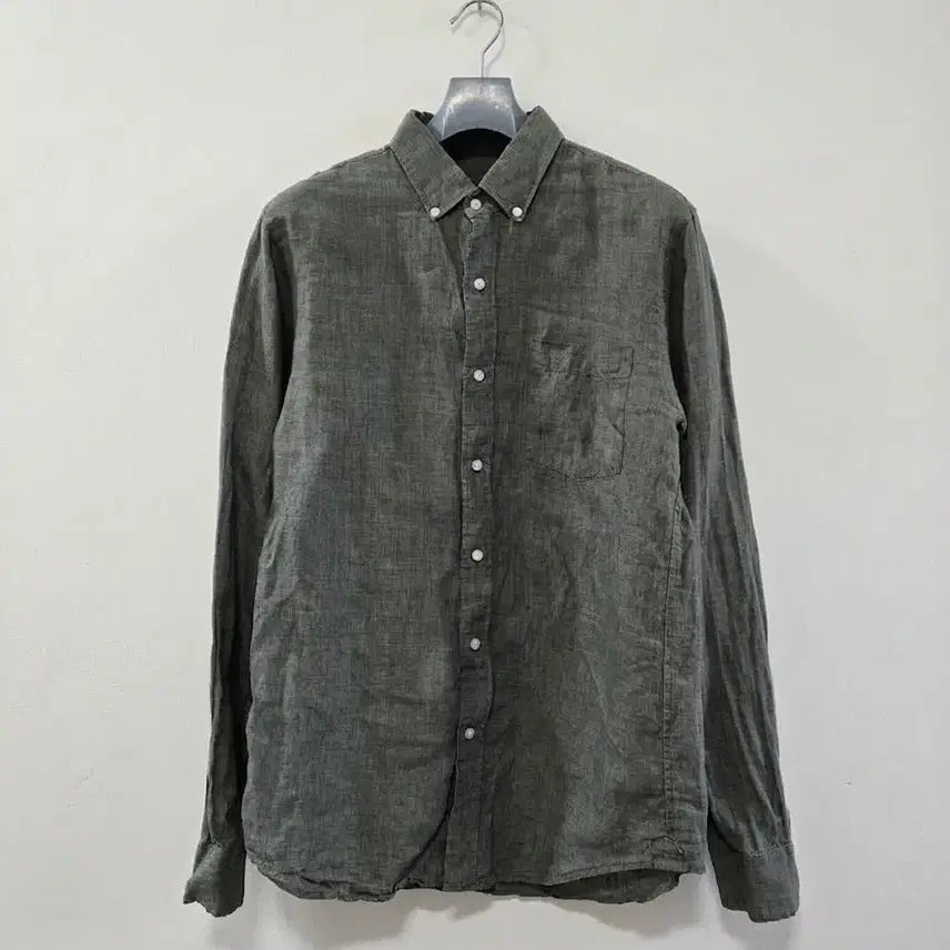 [BUNJANG] Concept One Linen Shirt Khaki Size M / 컨셉원 린넨 셔츠 M 카키