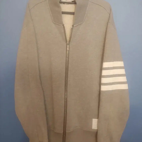 [BUNJANG] Thom Browne Tricolor Detail Zip-Up Blouson Size 4 / 톰브라운 삼선 그레이 블루종 4사이즈 블루종  집업