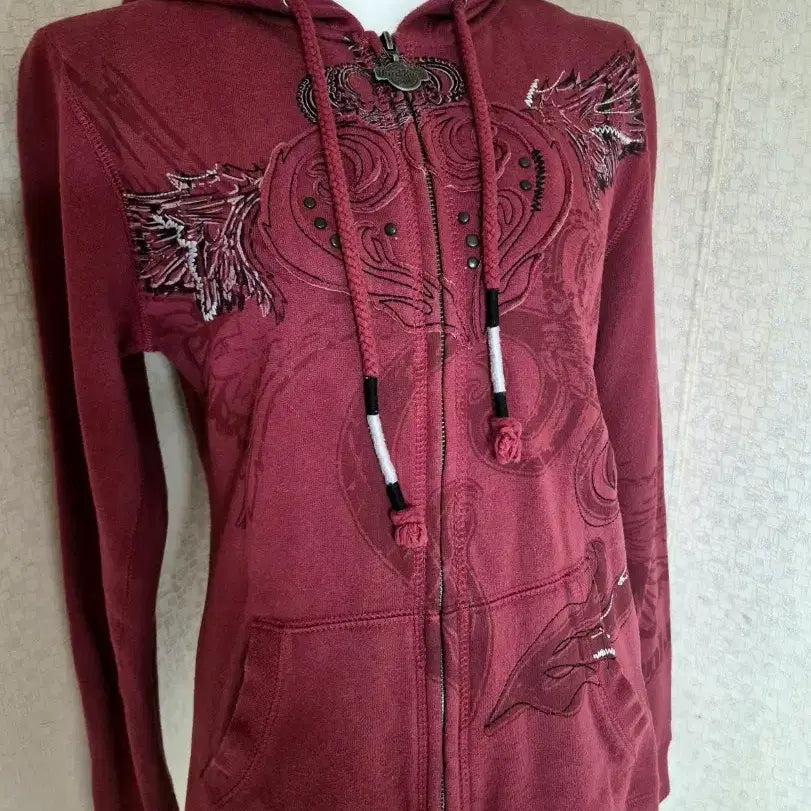 [BUNJANG] Hard Rock Cafe Red Patch Printing Hoodie / Hard Rock Cafe 하드 락 카페 레드 패치 프린팅 후드집업