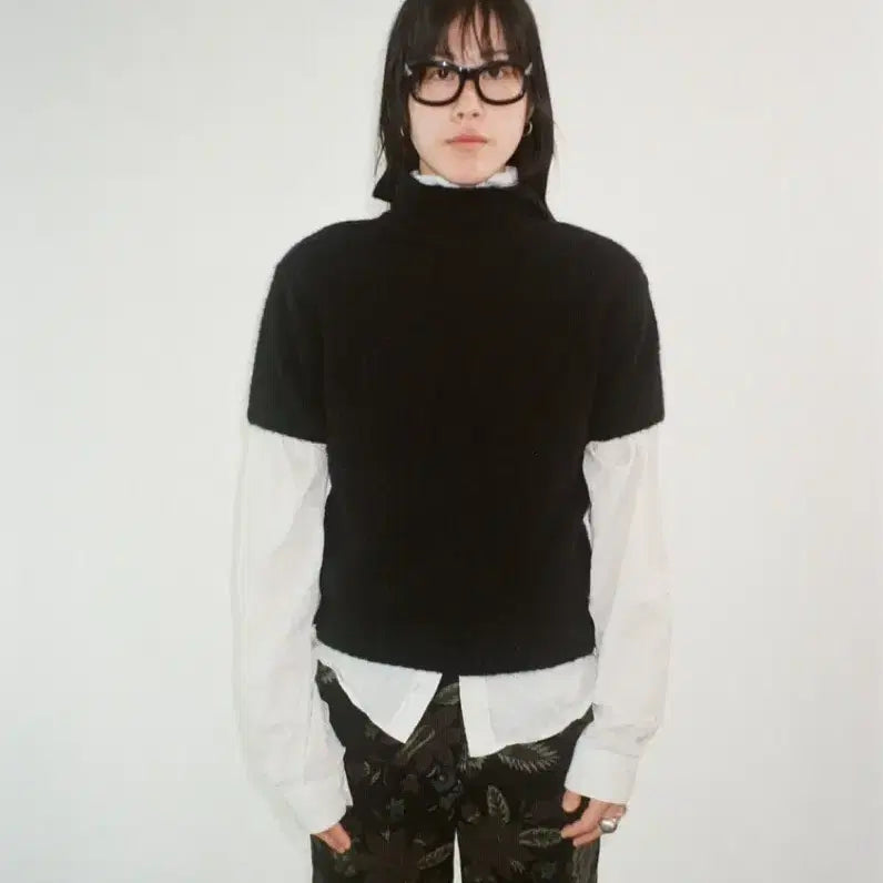 [BUNJANG] PKBY Alpaca Short Sleeve Knit Black Size 1 / pkby 알파카 반팔 니트 블랙 1사이즈