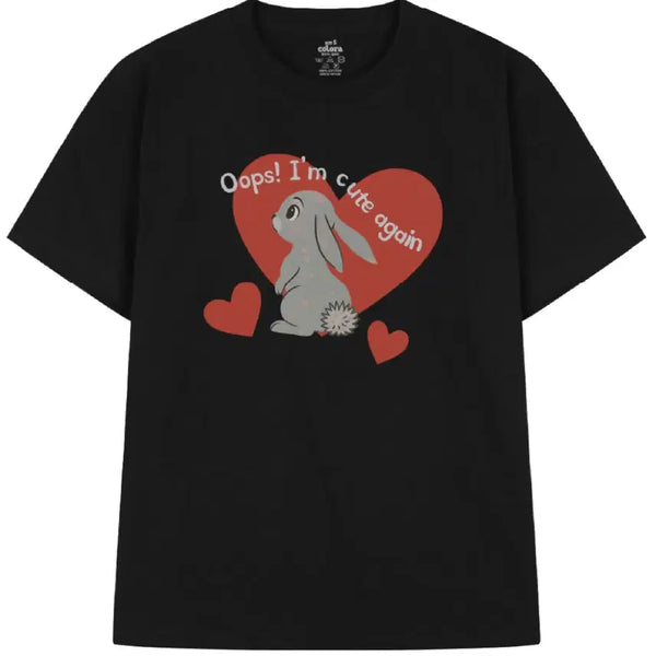[BUNJANG] Oops Cute Bunny Short-Sleeve T-Shirt (M) / 웁스 큐트 버니 반팔 티셔츠 (M)