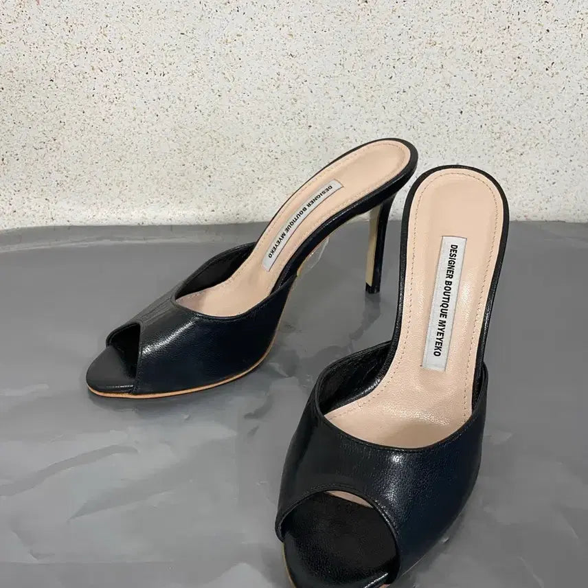 [BUNJANG] MyEyeko Black High Heel Sandals (Size 36, Heel 10cm) / (36) 미사용새상품)뮬.샌들.힐.구두.슬리퍼.myeyeko.마이아이코