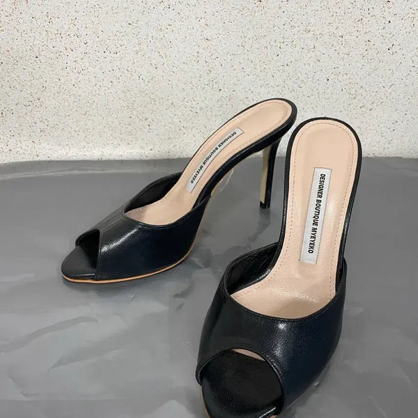 [BUNJANG] MyEyeko Black High Heel Sandals (Size 36, Heel 10cm) / (36) 미사용새상품)뮬.샌들.힐.구두.슬리퍼.myeyeko.마이아이코