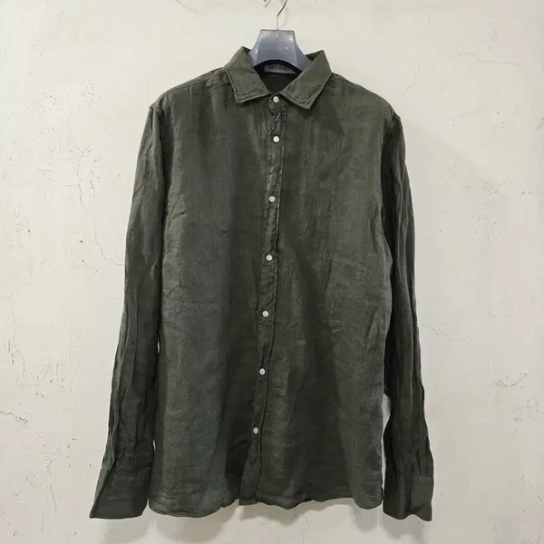 [BUNJANG] Zara Men's Linen Shirt Khaki M / ZARA 남성 린넨 셔츠 M 카키