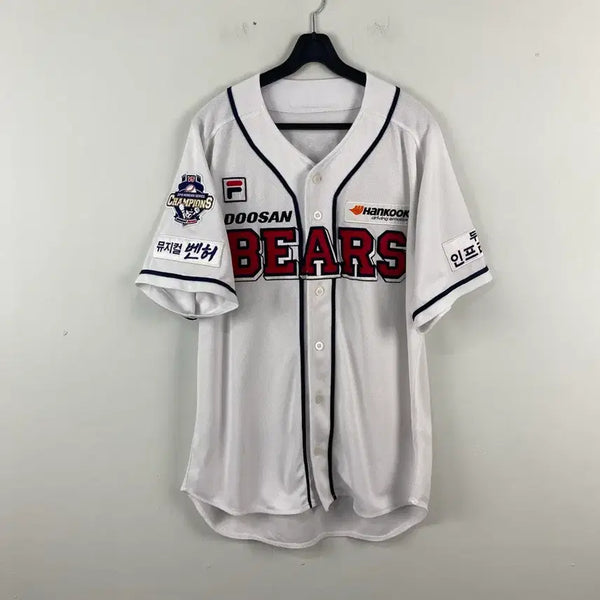 [BUNJANG] Doosan Bears KBO FILA Baseball Jersey / 두산베어스 kbo 휠라 야구유니폼 전형도 마킹 <141>