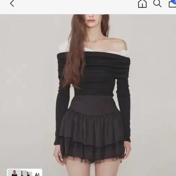[BUNJANG] Not Your Rose Lily Long Sleeve Off-Shoulder T-Shirt Black / 새상품 낫유어로즈 릴리 롱 슬리브 오프숄더 티셔츠