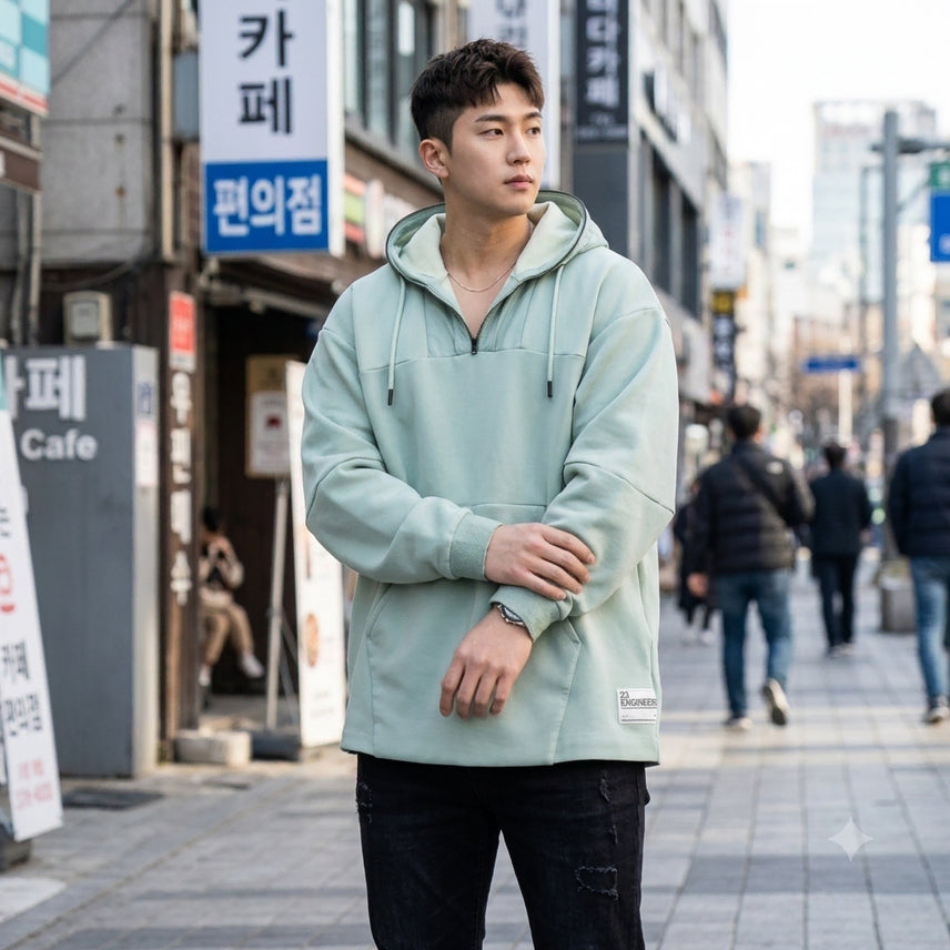 [BUNJANG] Jordan Engineered Mint Half-Zip Hoodie / 조던 엔지니어드 반집업 후드티 민트 115