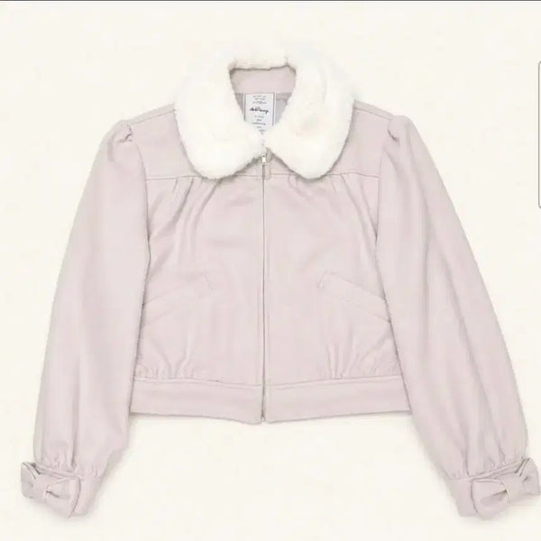 [BUNJANG] Ank Rouge Ribbon Fur Jacket Short Coat / 가격할인) 앙크루즈 퍼자켓 무스탕 리본 숏코트 양산형 양지뢰 리즈리사