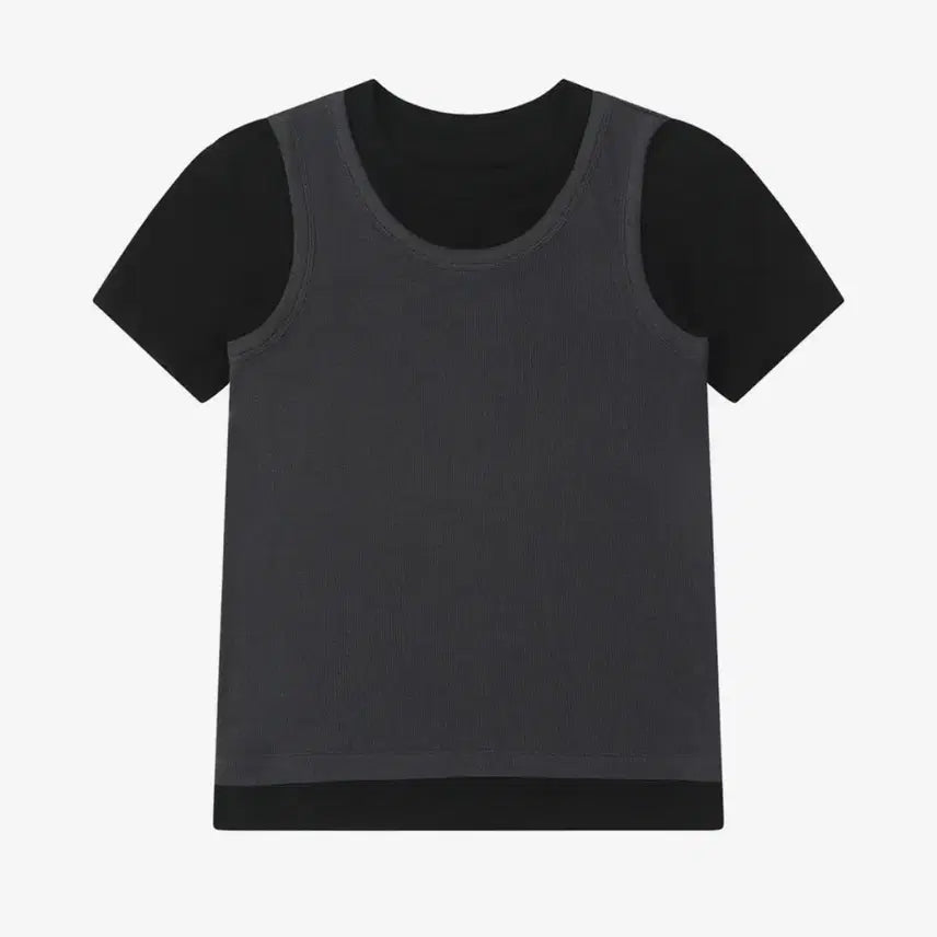 [BUNJANG] Dainnit Layered Short Sleeve T-Shirt / 다이닛 레이어드 반팔 티셔츠