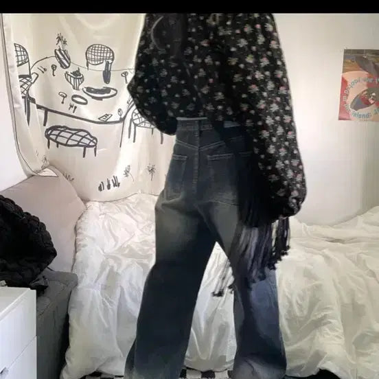 [BUNJANG] OPM Vintage Pointer Washing Denim Wide Pants / 에이블리 오피엠 vintage pointer washing denim w